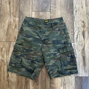 Lee Men's Green Camouflage Cargo Shorts